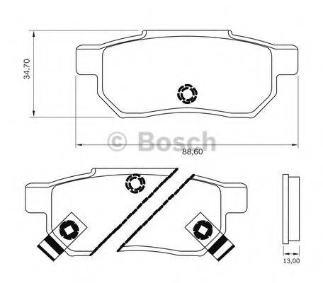 BOSCH 0986BB0211 Комплект гальмівних колодок, дискове гальмо