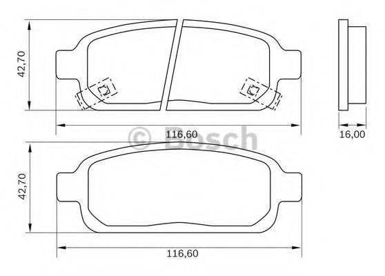 BOSCH 0986BB0960 Комплект гальмівних колодок, дискове гальмо