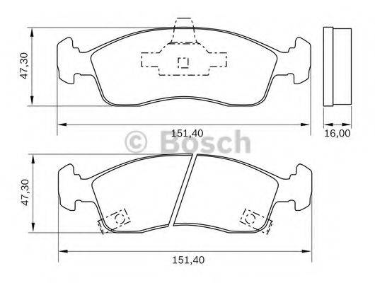 BOSCH 0986BB0982 Комплект гальмівних колодок, дискове гальмо