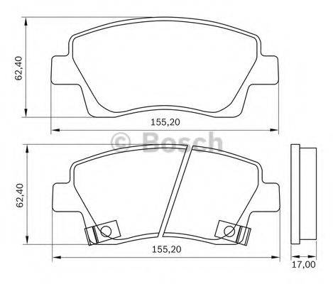 BOSCH 0986BB0988 Комплект гальмівних колодок, дискове гальмо