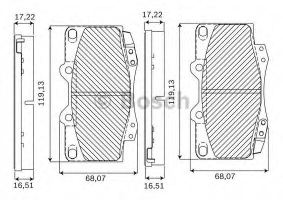 BOSCH F03B050039 Комплект гальмівних колодок, дискове гальмо