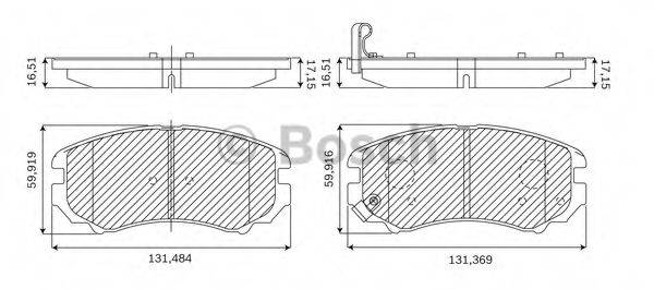 BOSCH F03B050085 Комплект гальмівних колодок, дискове гальмо