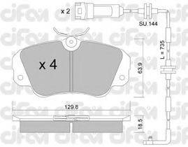 CIFAM 8225380K Комплект гальмівних колодок, дискове гальмо