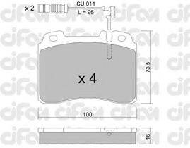 CIFAM 8226671K Комплект гальмівних колодок, дискове гальмо
