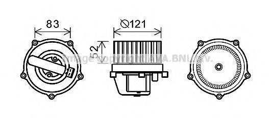 PRASCO VW8345 Електродвигун, вентиляція салону