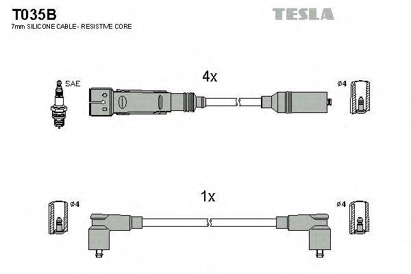 TESLA T035B Комплект дротів запалювання