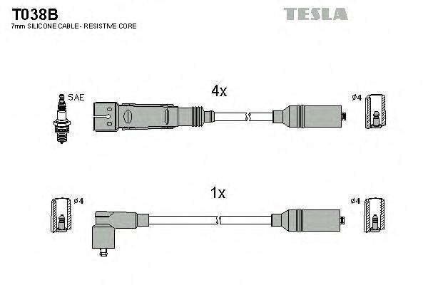 TESLA T038B Комплект дротів запалювання