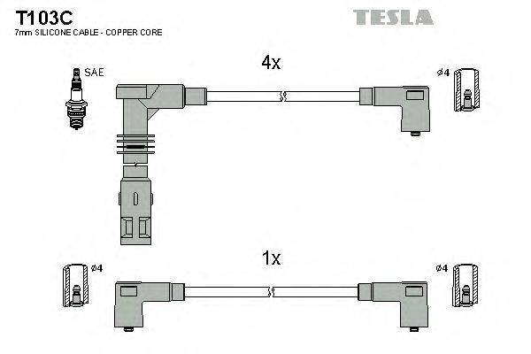 TESLA T103C Комплект дротів запалювання