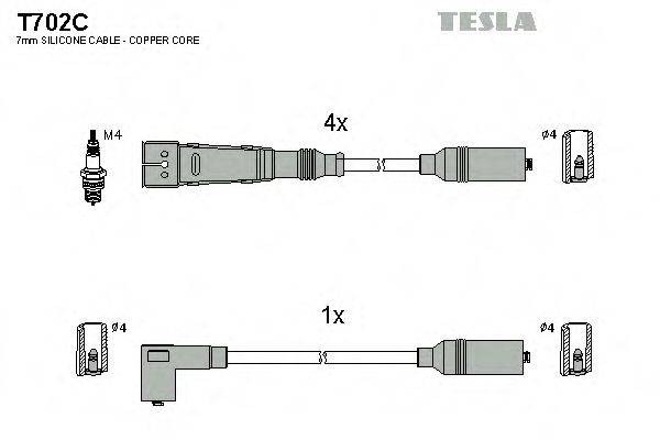 TESLA T702C Комплект дротів запалювання