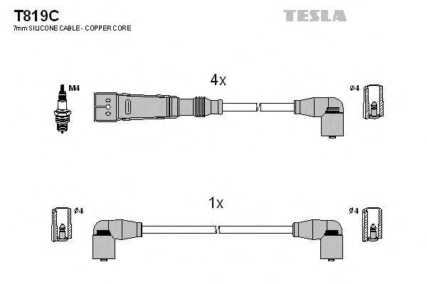 TESLA T819C Комплект дротів запалювання