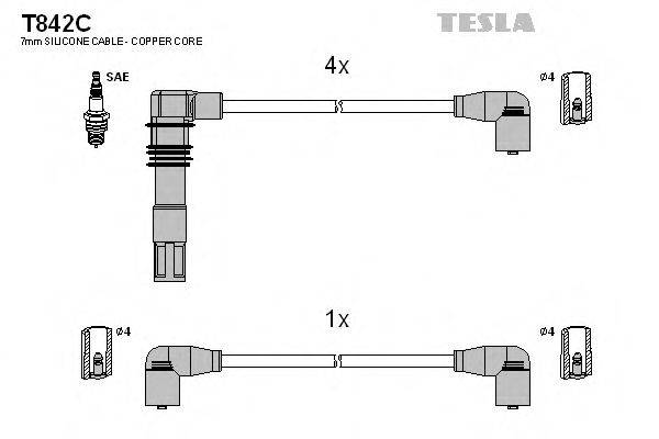 TESLA T842C Комплект дротів запалювання