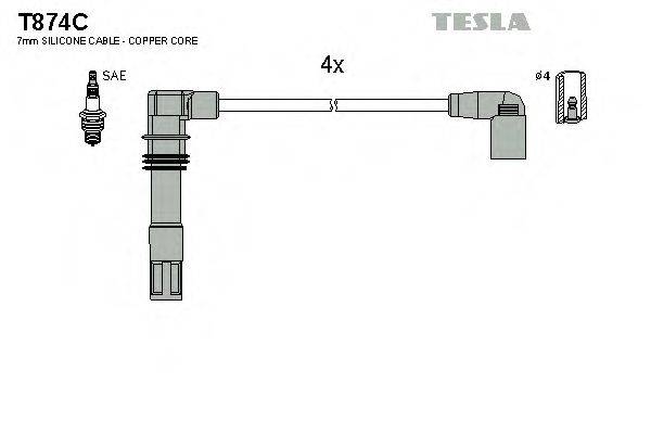 TESLA T874C Комплект дротів запалювання