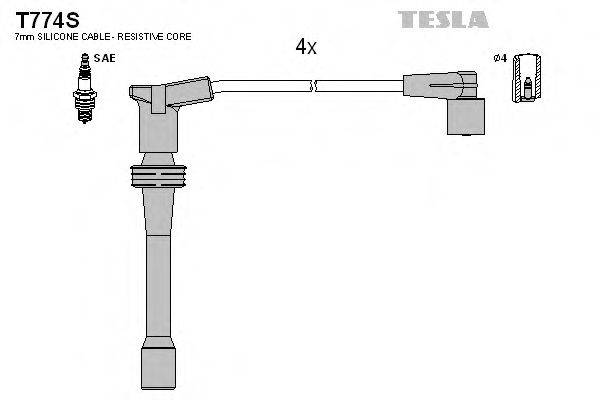 TESLA T774S Комплект дротів запалювання