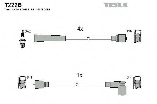 TESLA T222B Комплект дротів запалювання