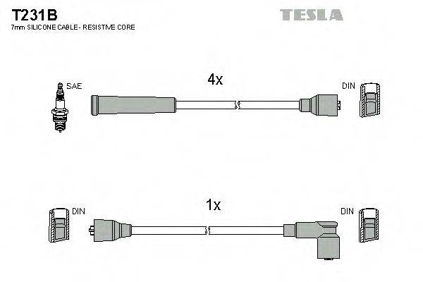 TESLA T231B Комплект дротів запалювання