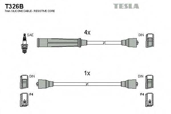 TESLA T326B Комплект дротів запалювання