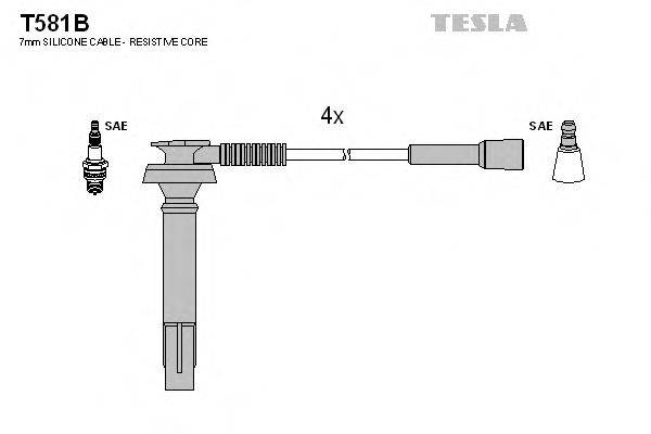 TESLA T581B Комплект дротів запалювання