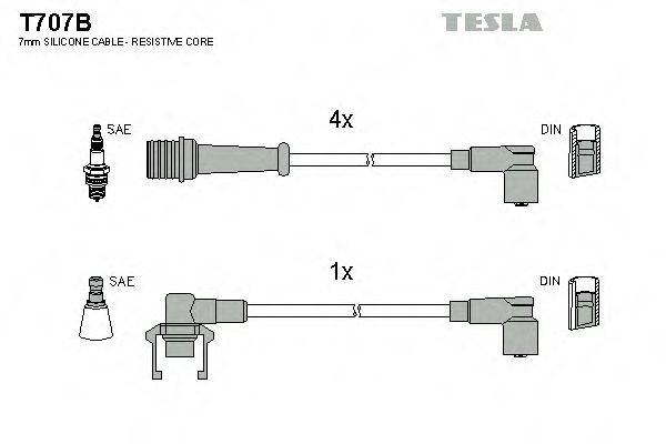 TESLA T707B Комплект дротів запалювання