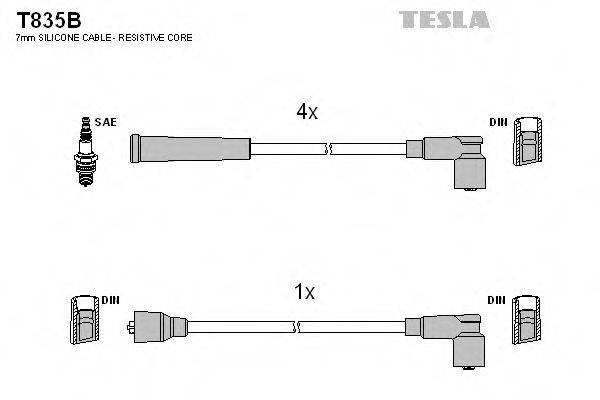 TESLA T835B Комплект дротів запалювання