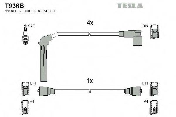 TESLA T936B Комплект дротів запалювання