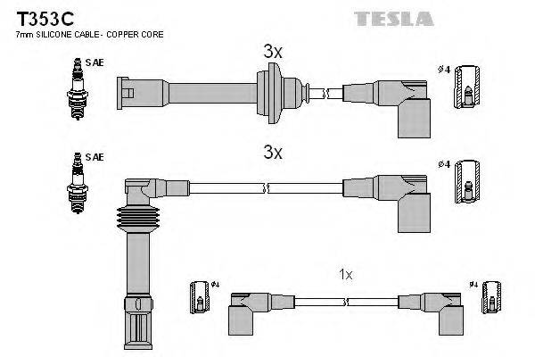 TESLA T353C Комплект дротів запалювання