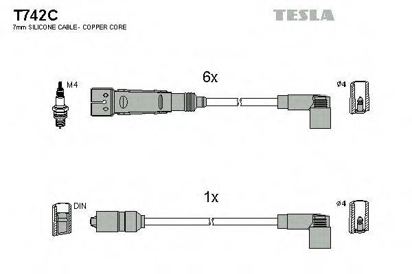 TESLA T742C Комплект дротів запалювання