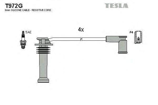 TESLA T972G Комплект дротів запалювання