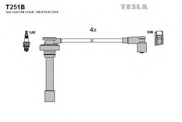 TESLA T251B Комплект дротів запалювання