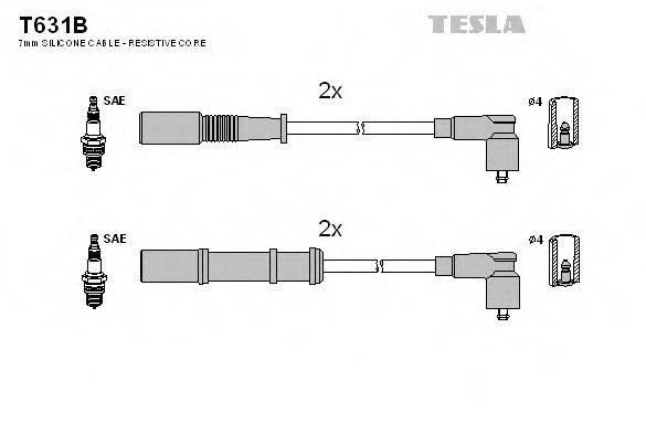 TESLA T631B Комплект дротів запалювання