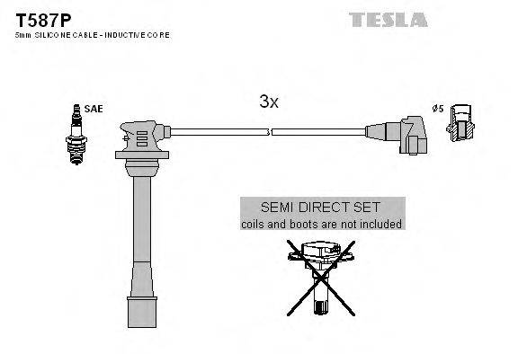 TESLA T587P Комплект дротів запалювання