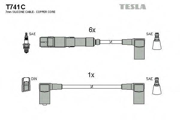 TESLA T741C Комплект дротів запалювання