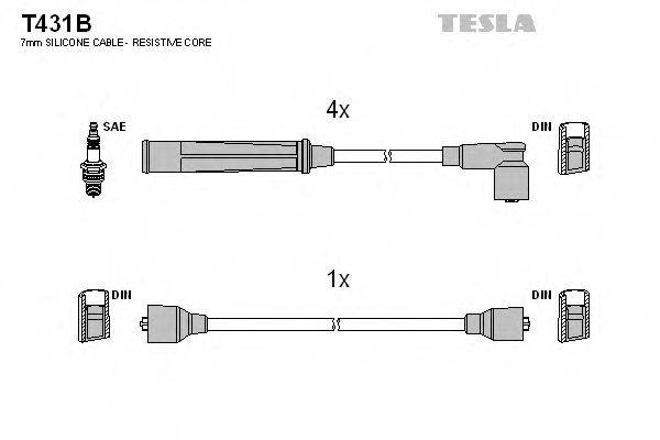 TESLA T431B Комплект дротів запалювання