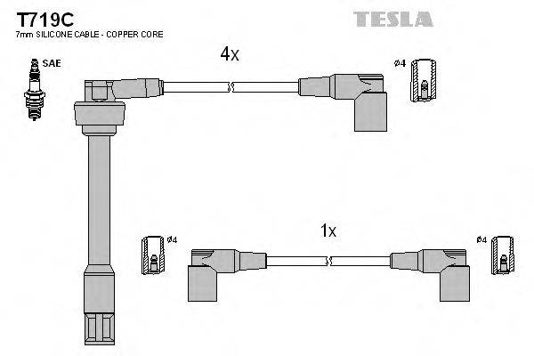 TESLA T719C Комплект дротів запалювання