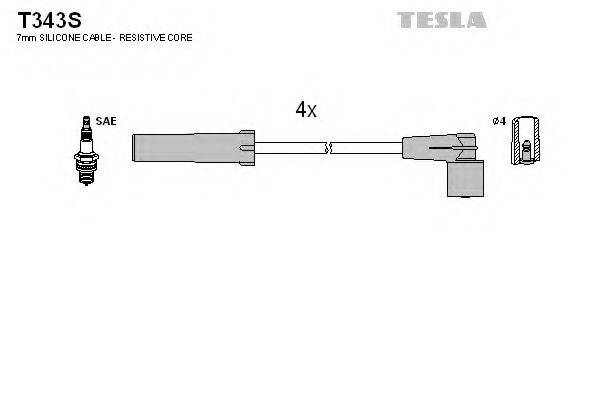 TESLA T343S Комплект дротів запалювання