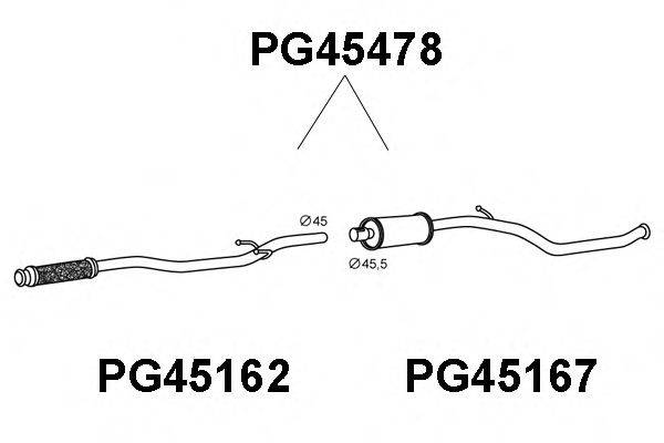 VENEPORTE PG45478 Середній глушник вихлопних газів