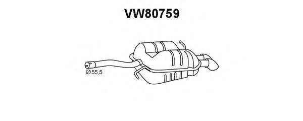 VENEPORTE VW80759 Глушник вихлопних газів кінцевий