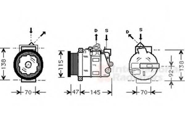 VAN WEZEL 3000K390 Компресор, кондиціонер