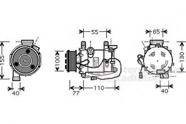 VAN WEZEL 2500K208 Компресор, кондиціонер