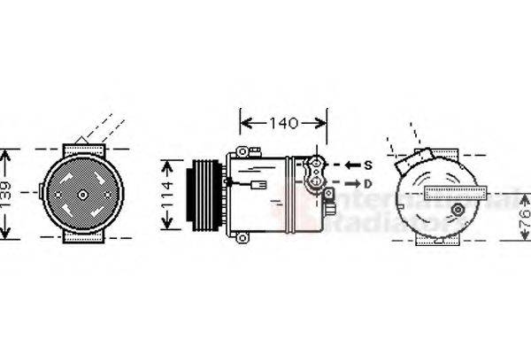 VAN WEZEL 3700K451 Компресор, кондиціонер