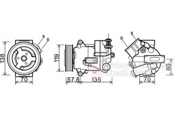 VAN WEZEL 3700K496 Компресор, кондиціонер