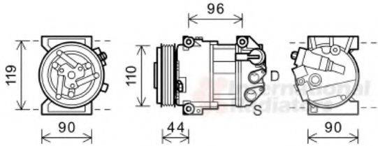 VAN WEZEL 0100K125 Компресор, кондиціонер