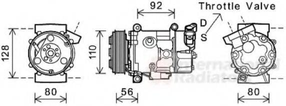 VAN WEZEL 0600K416 Компресор, кондиціонер