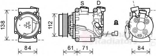 VAN WEZEL 2500K275 Компресор, кондиціонер