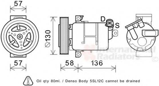 VAN WEZEL 1700K445 Компресор, кондиціонер