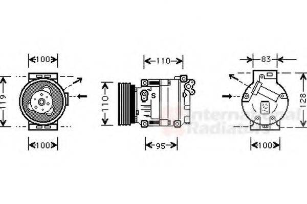 VAN WEZEL 0100K019 Компресор, кондиціонер