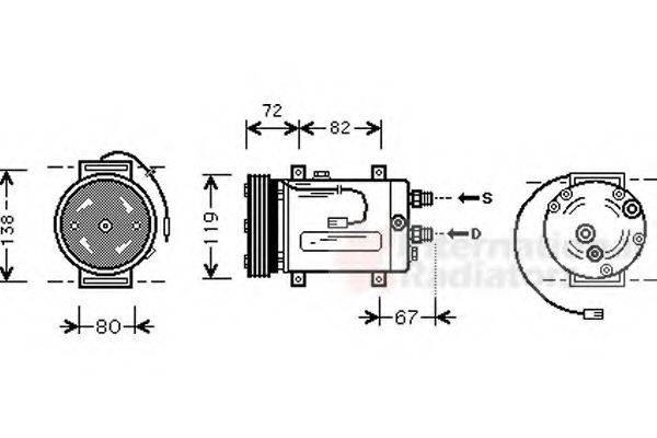 VAN WEZEL 0300K177 Компресор, кондиціонер