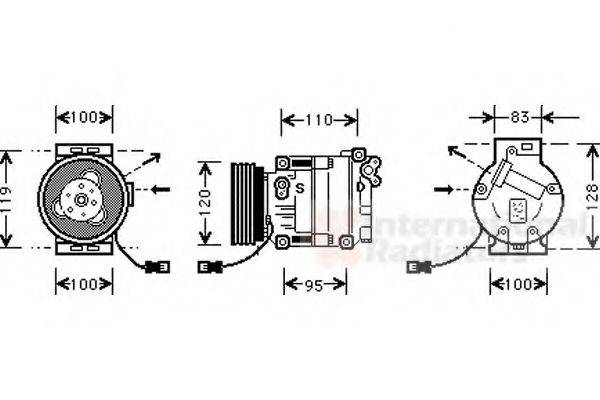 VAN WEZEL 1700K034 Компресор, кондиціонер