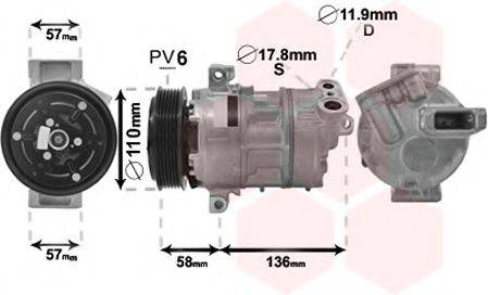 VAN WEZEL 1700K446 Компресор, кондиціонер