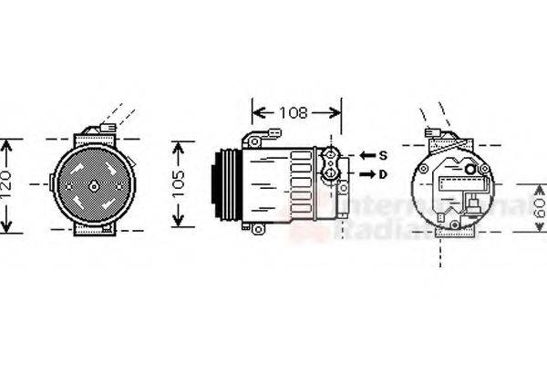 VAN WEZEL 3700K350 Компресор, кондиціонер