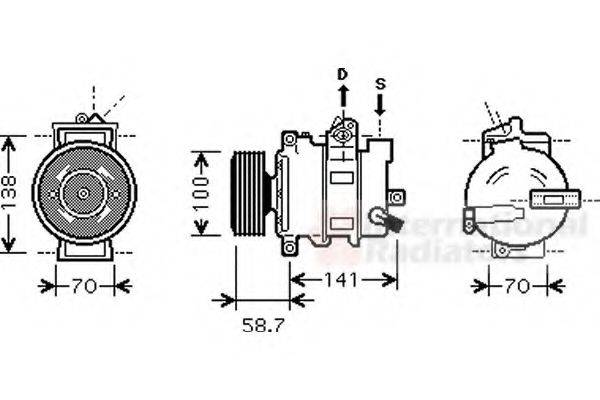 VAN WEZEL 0300K287 Компресор, кондиціонер